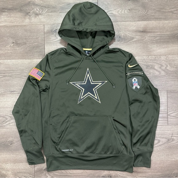 Nike Therma Fit NFL Dallas Cowboys Salute To Service Hoodie Size Men's Medium M - Picture 2 of 9
